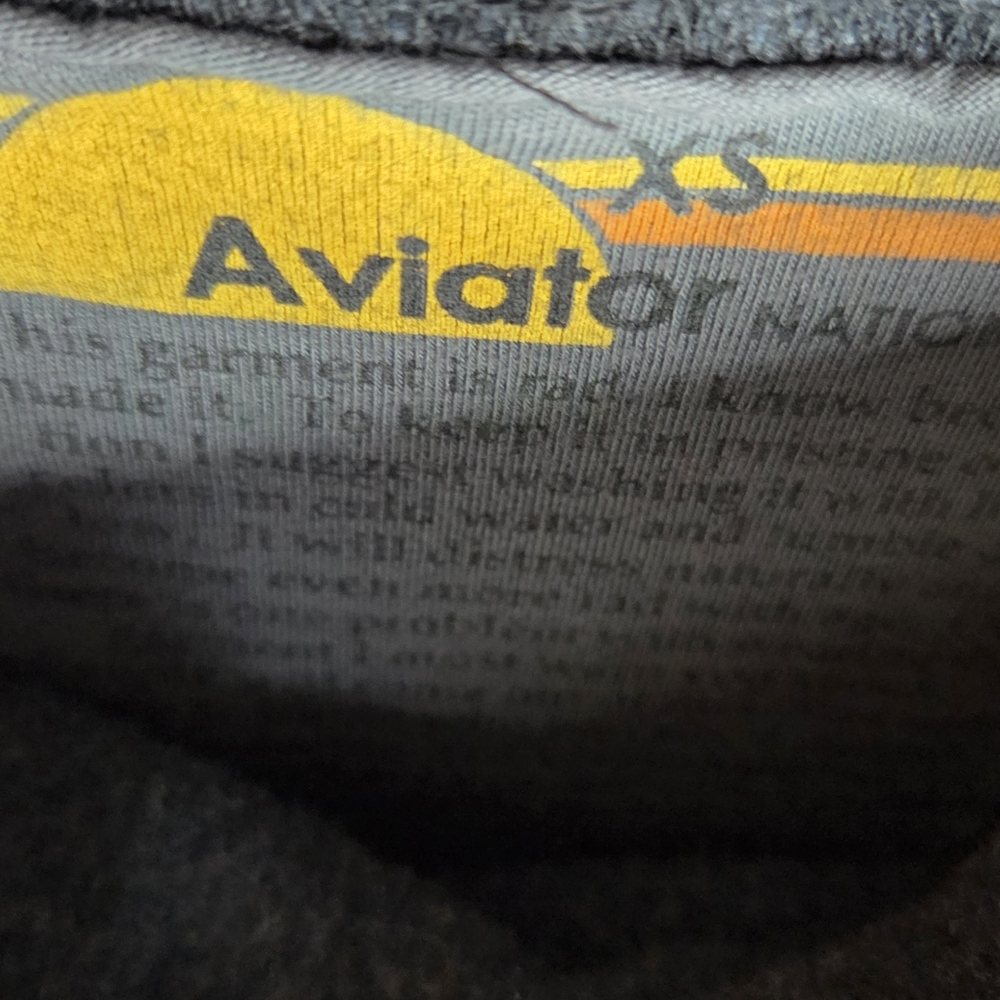 Aviator Nation Navy Blue Ninja Pullover Hoodie Zip Pocket Size X-Small - Picture 6 of 13